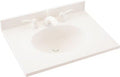 Swan VT02237.059 Ellipse Solid Surface Single-Bowl Vanity Top, 37' L X 22' H X 7.25' H, Tahiti Ivory