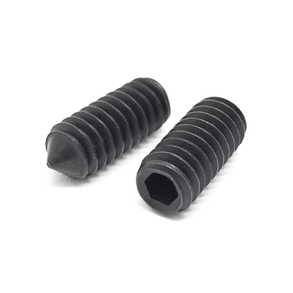 (1000 Pieces) 1/4-20x1' Alloy Cone Point Coarse Thread Allen Socket Set Screw Black Oxide