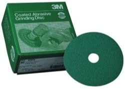 3M Green Corps Coated Ceramic Green Fibre Disc - Fiber Backing - 36 Grit - Very Coarse - 5 in Diameter - 7/8 in Center Hole - 01914 [PRICE is per BOX]