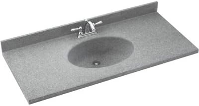 Swan CH02255.040 Chesapeake 55-in L x 22-in W x 6.125-in H Solid Surface Vanity Top, Bermuda Sand