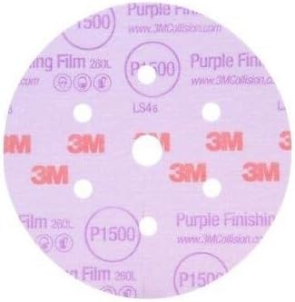 3M 30567 Hookit Purple 5' P1500 Grit Finishing Film Disc