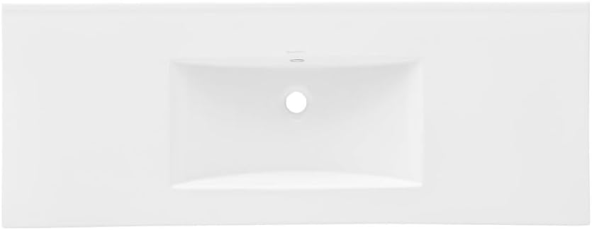 Swiss Madison 48' Zero Hole Vanity Sink Top in Glossy White