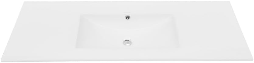 Swiss Madison 48' Zero Hole Vanity Sink Top in Glossy White