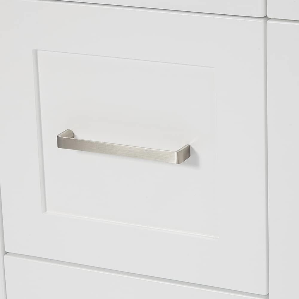 ARIEL Hamlet 42-inch Bathroom Vanity with Sink,Solid Wood, 1.5-inch Pure White Quartz Countertop & Backsplash, Single Oval Sink, 2 Soft Closing Doors, 4 Dovetail Drawers, White