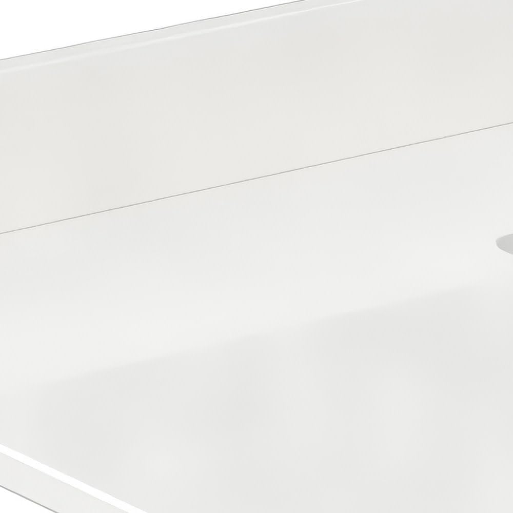 White Quartz Countertop (42') - Single Hole Undermount Square Sink - Includes Backsplash & Sidesplash by Wyndham Collection