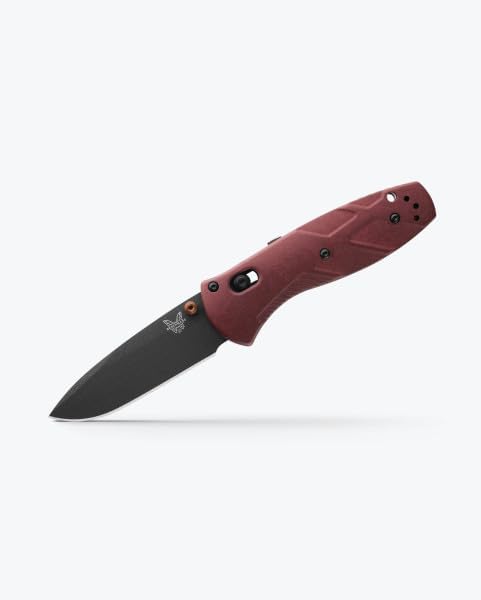 Benchmade - Mini Barrage EDC 585 Knife, Drop-Point Blade, Redstone Richlite Handle (585BK-04)