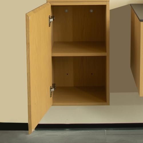 LKTART 23' Wall-Mounted Cabinet, Fluted Narrow Storage Cabinet with Door, Side Cabinet for Small Spaces Bathroom Laundry