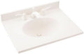 Swan VT01719.018 Ellipse 19-in L x 17-in W x 5-in H Solid Surface Vanity Top, Bisque