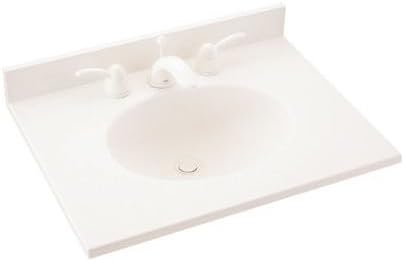 Swan VT01719.018 Ellipse 19-in L x 17-in W x 5-in H Solid Surface Vanity Top, Bisque