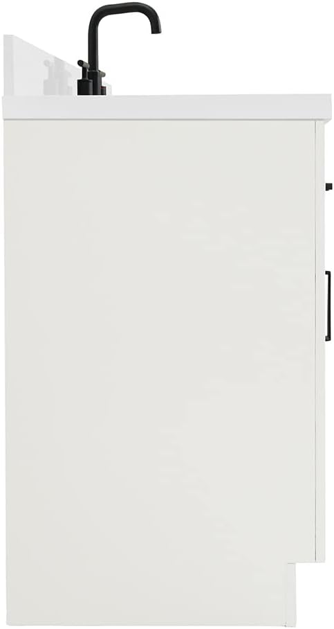 ARIEL Hepburn 30-inch Bathroom Vanity with Sink,Solid Wood, 1.5-inch Pure White Quartz Countertop & Backsplash, Single Oval Porcelain Sink, 2 Soft Closing Doors, 1 Dovetail Drawers, White