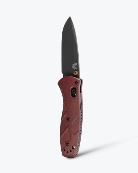 Benchmade - Mini Barrage EDC 585 Knife, Drop-Point Blade, Redstone Richlite Handle (585BK-04)