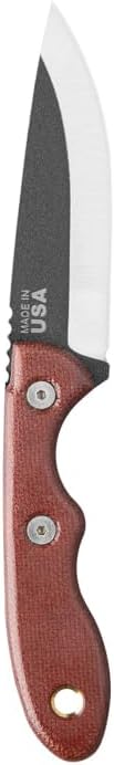 TOPS Knives Mini Scandi Knife Full Tang Fixed Blade- Black Traction Coating Blade Finish- Black Kydex Sheath