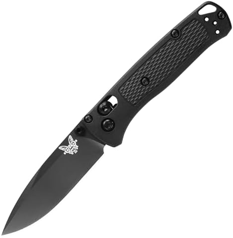 Benchmade - Mini Bugout, Outdoor, EDC Folding Knife, Drop-Point Blade with Black Carbon Fiber Handle (533-3)