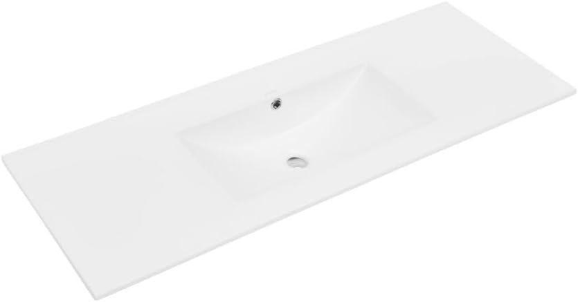 Swiss Madison 48' Zero Hole Vanity Sink Top in Glossy White