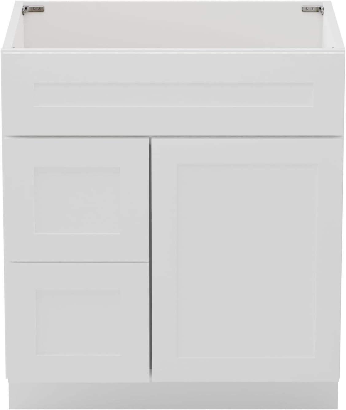 KitchenMan 30 Inch Bathroom Vanity Without Sink and Top Unassembled Bathroom Sink Cabinet not Include Handles, Double Door Bathroom Vanities for Bedroom, White