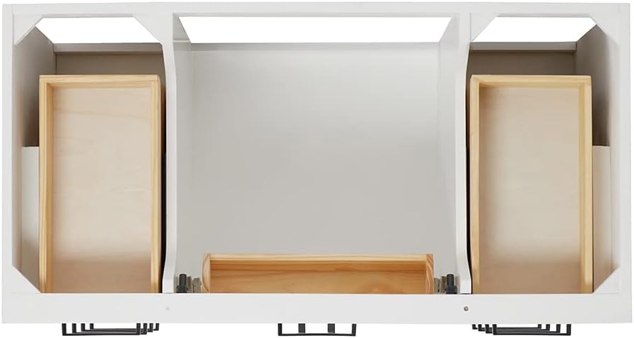 DKB Isabella 42-Inch White Single Bathroom Vanity with Sink, 1.5' Edge Italian Carrara Marble Countertop & Splash, Rectangular Undermount Sink, 2 Soft Closing Doors, 9 Dovetail Drawers, Toe Kick