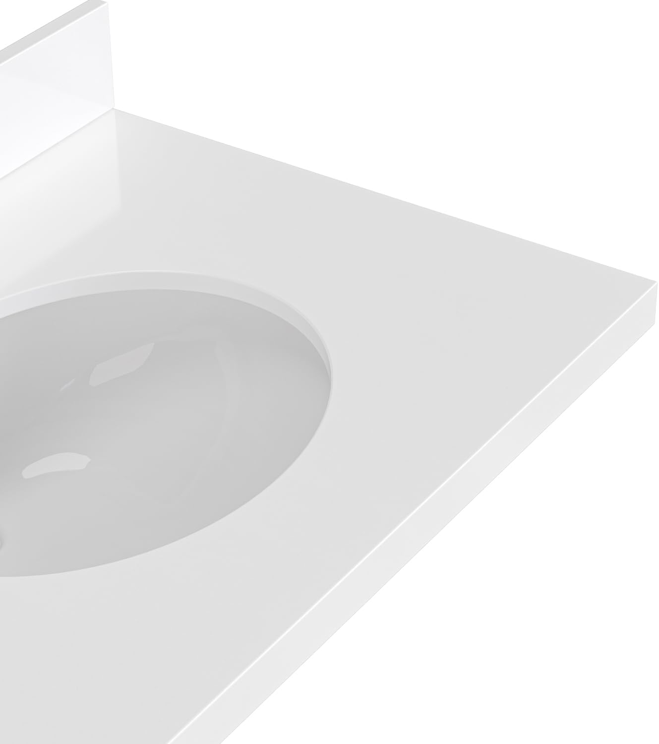 ARIEL Hepburn 30-inch Bathroom Vanity with Sink,Solid Wood, 1.5-inch Pure White Quartz Countertop & Backsplash, Single Oval Porcelain Sink, 2 Soft Closing Doors, 1 Dovetail Drawers, Brown Oak