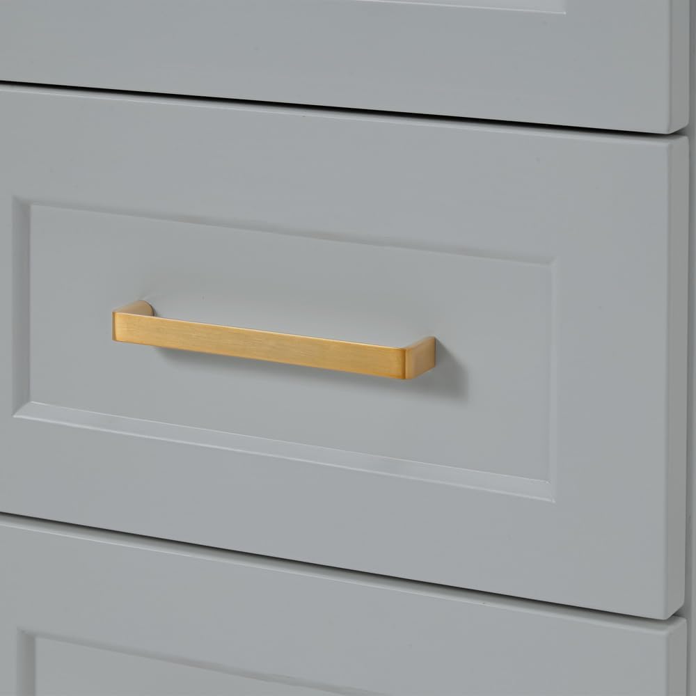 ARIEL Taylor 54-inch Bathroom Vanity with Sink,Solid Wood, 1.5-inch Pure White Quartz Countertop & Backsplash, Single Rectangular Porcelain Sink, 2 Soft Closing Doors, 9 Dovetail Drawers, Grey