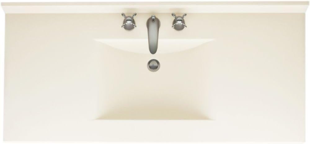 SWAN Cv02249.018 Contour 49-in L x 22-In W x 6.25-in H Solid Surface Vanity Top, Bisque