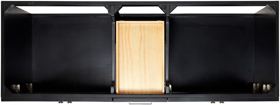 ARIEL Hamlet 60-inch Bathroom Vanity with Sink,Solid Wood, 1.5-inch Italian Carrara Marble Countertop & Backsplash, Double Oval Porcelain Sink, 4 Soft Closing Doors, 3 Dovetail Drawers, Black