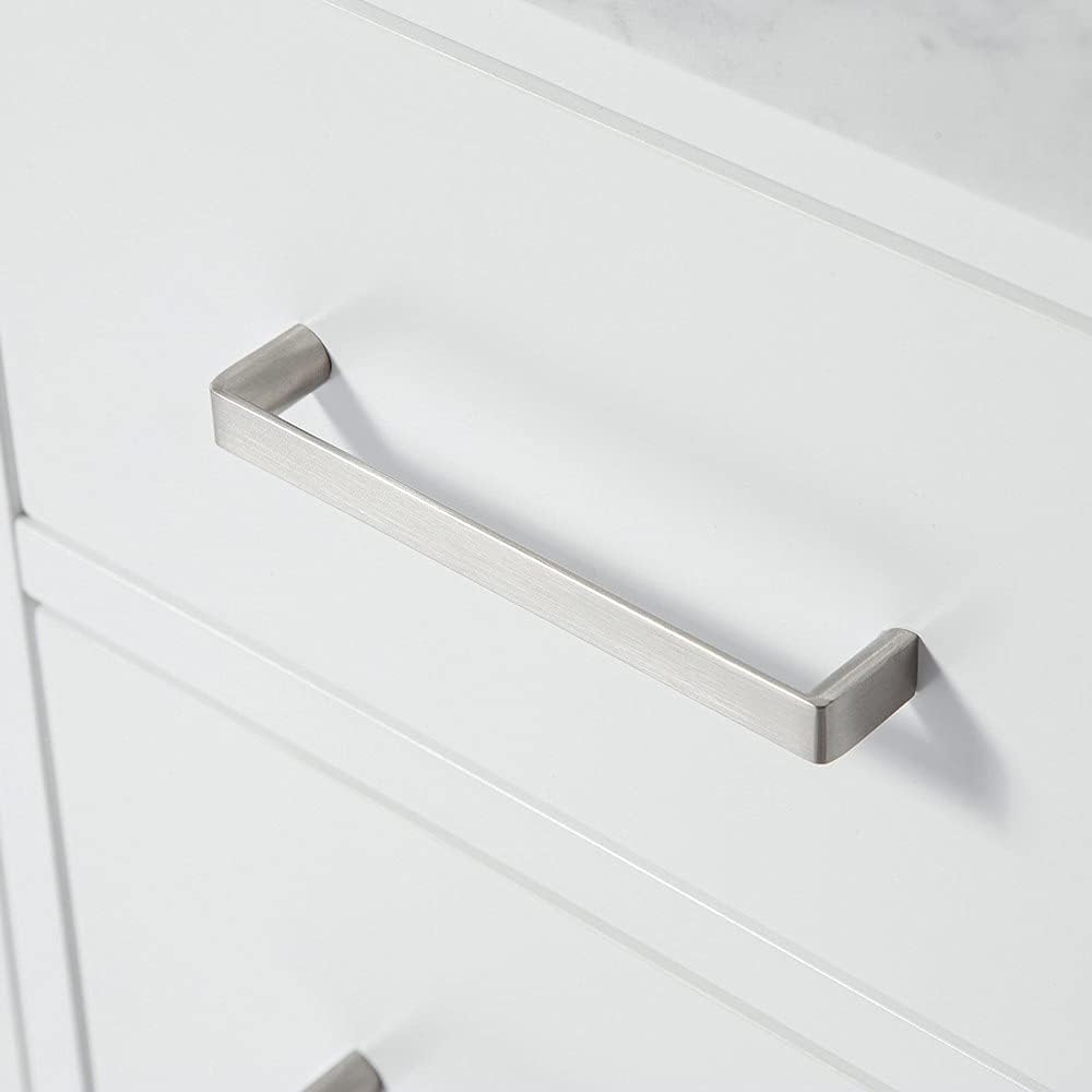 ARIEL Cambridge 43 in. Left Offset Rectangle Single Sink Vanity with Carrara White Marble Countertop in White