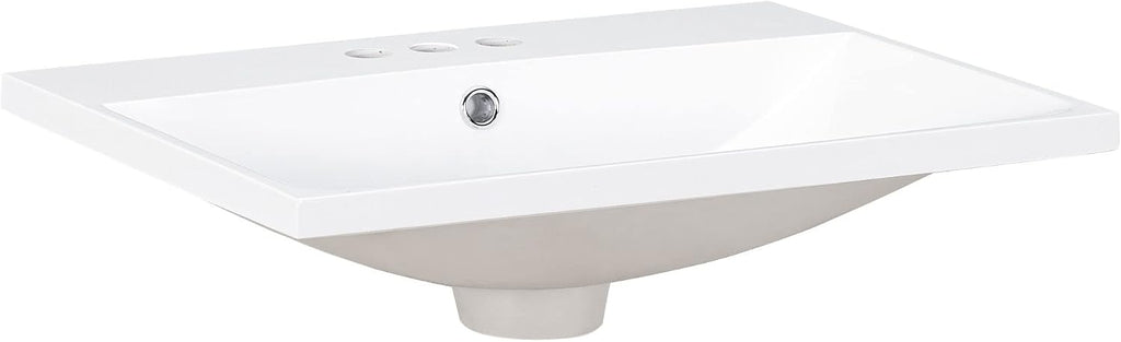 Harper & Bright Designs 24' Bathroom Vanity Top, Single Bathroom Vanity Top with Undermount Rectangular Middle Sink, Pre-Drilled 4 Inch Faucet Hole Vanity Top, (Faucet&Cabinet Not Included)