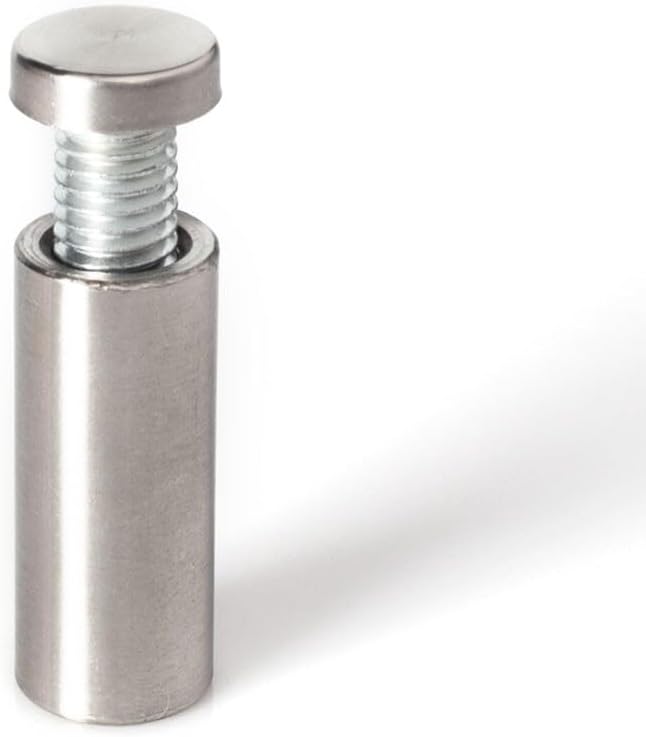 Stainless Steel Standoff 5/8 Inch Diameter x 1-1/2 Inch Barrel Length Brushed Finish for PVC, Glass and Acrylic Sign Stand Off Wall Anchors and Screws 100 Piece Commercial Space Pack