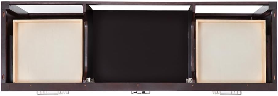ARIEL Cambridge 66-inch Bathroom Vanity with Sink,Solid Wood, 1.5-inch Pure White Quartz Countertop, Single Rectangular Porcelain Sink, 2 Soft Closing Doors, 9 Dovetail Drawers, Espresso