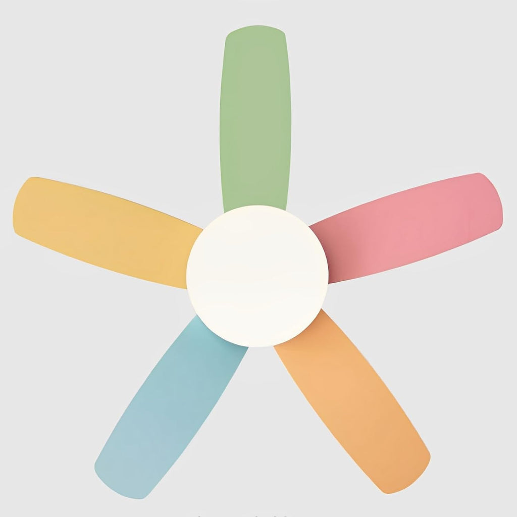 Kids Quiet Ceiling Fan with Light 48in Colorful Remote Fan Ceiling with Light Girls Boys Room Bedroom Mute Pink Ceiling Fans 6 Gear Wind Speeds 60W LED Ceiling Light Fan Lighting