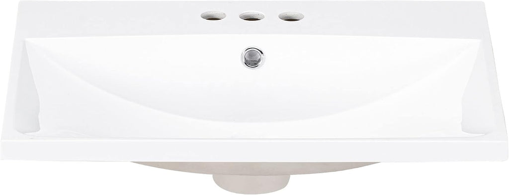 Harper & Bright Designs 24' Bathroom Vanity Top, Single Bathroom Vanity Top with Undermount Rectangular Middle Sink, Pre-Drilled 4 Inch Faucet Hole Vanity Top, (Faucet&Cabinet Not Included)