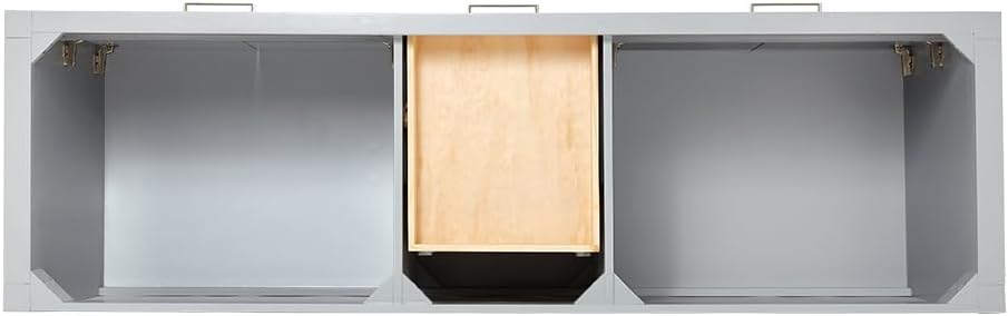 DKB Alenza 72 Inch Bathroom Vanity Double Sink — Grey Bathroom Vanity with Sink, 1.5' Edge Italian Carrara Marble Countertop & Backsplash, 4 Soft-Close Doors, 4 Dovetail Drawers