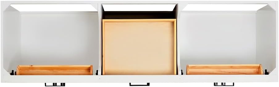 DKB Isabella 72 Inch Bathroom Vanity Double Sink — White Bathroom Vanity with Sink, 1.5' Edge Italian Carrara Marble Countertop & Backsplash, 4 Soft-Close Doors, 4 Dovetail Drawers, and 2 Tilt Drawers