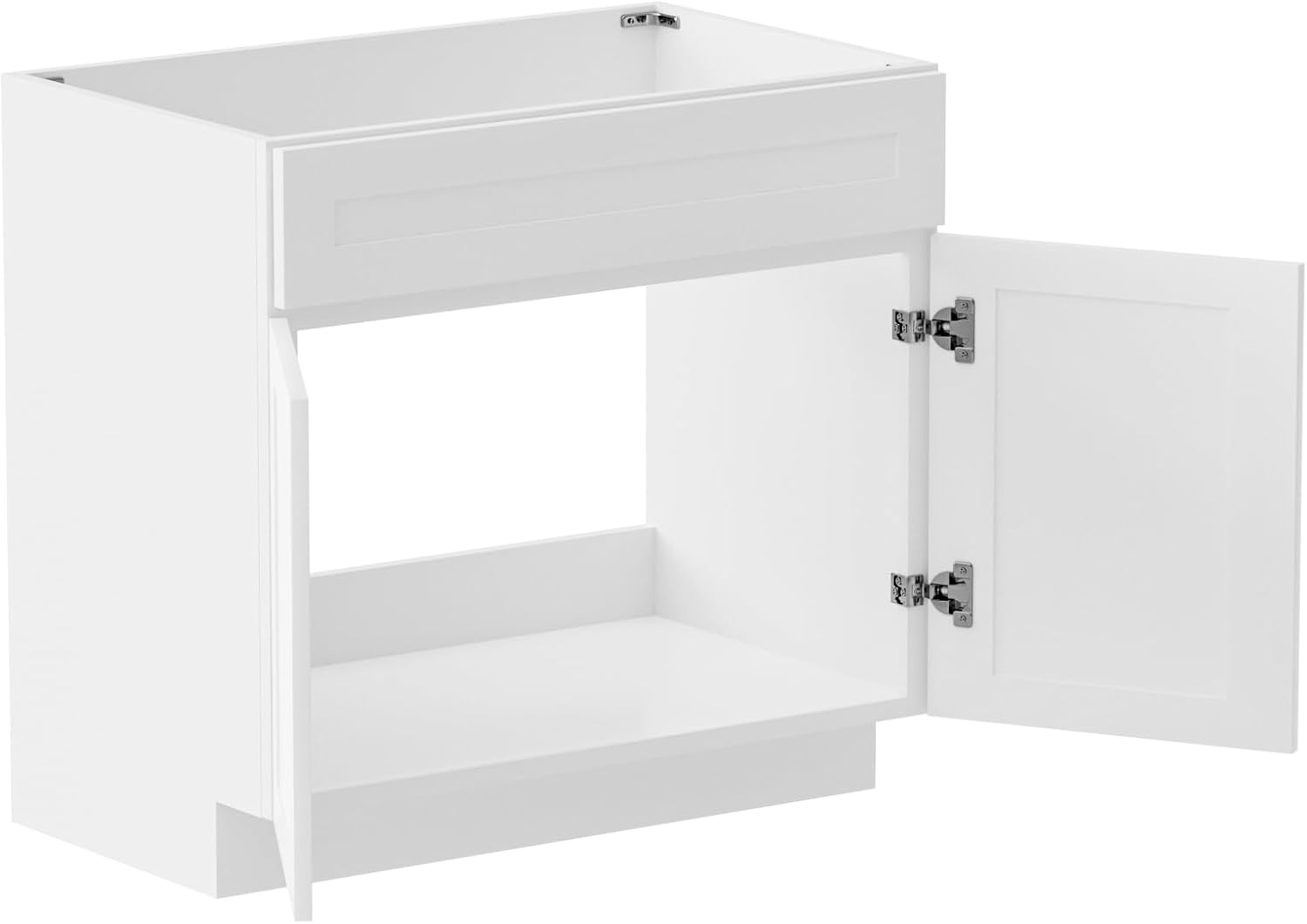 KitchenMan 36 Inch Bathroom Vanity Unassembled Bathroom Sink Cabinet and Vanity for Bathroom, White (Handles and Sink Basin Not Included)