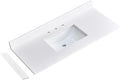 42' x 22' Vanity Top, Quartz Vanity Sink Top in Pure White, with One Sidesplash & One Backsplash, with Undermounted Sink,8 Inch Faucet Hole Spread for Vanity Top with Sink