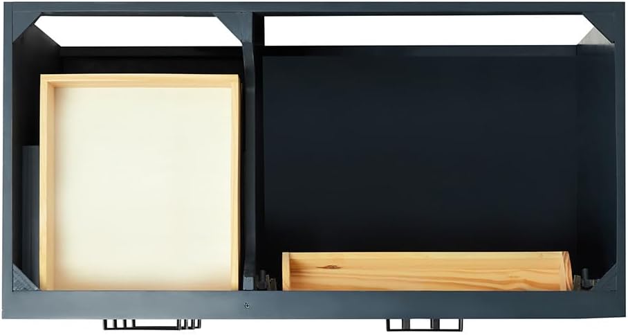 DKB Isabella 42' Midnight Blue Single Bathroom Vanity with Rectangular Undermount Sink, 1.5' Pure White Quartz Countertop, Solid Wood Frame, 2 Soft Closing Doors, 5 Full Extension Dovetail Drawers