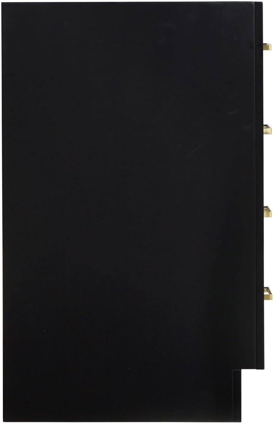 ARIEL Hepburn 54-inch Bathroom Vanity Base Cabinet,Solid Wood, 2 Soft Closing Doors, 9 Dovetail Drawers, Black