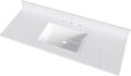 48 in. W x 18.5 in. D Bathroom Engineered Stone Vanity Top with Undermount Rectangular Ceramic Sink, 3 Pre-Drilled Faucet Holes & 4'' Backsplash, White (Faucet Not Included)