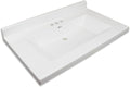Transolid Carolina2231-0 Carolina Cultured Marble 4' Center set Single-Bowl Vanity Top, 31' x 22', Solid White