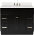 ARIEL 36' Grey Single Bathroom Vanity with Sink, 1.5' Pure White Quartz Countertop, Rectangular Undermount Sink, 2 Soft-Closing Doors, 2 Dovetail Drawers, Built-in Toe Kick