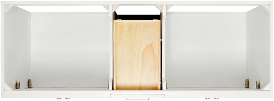 ARIEL Hamlet 60-inch Bathroom Vanity with Sink,Solid Wood, 1.5-inch Italian Carrara Marble Countertop & Backsplash, Double Oval Porcelain Sink, 4 Soft Closing Doors, 3 Dovetail Drawers, White