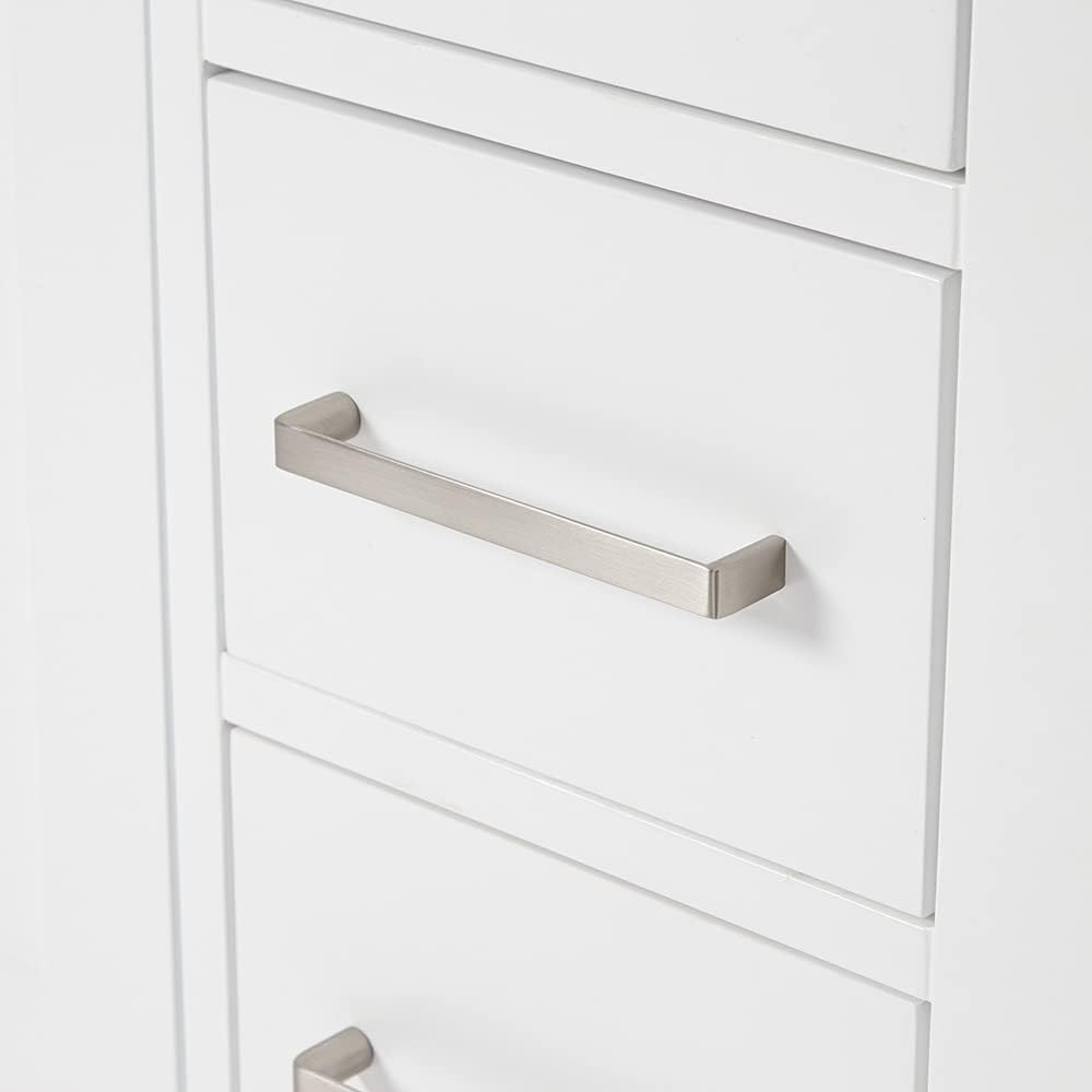 ARIEL Cambridge 42-inch Bathroom Vanity with Sink,Solid Wood, 1.5-inch Italian Carrara Marble Countertop, Single Rectangular Porcelain Sink, 2 Soft Closing Doors, 9 Dovetail Drawers, White