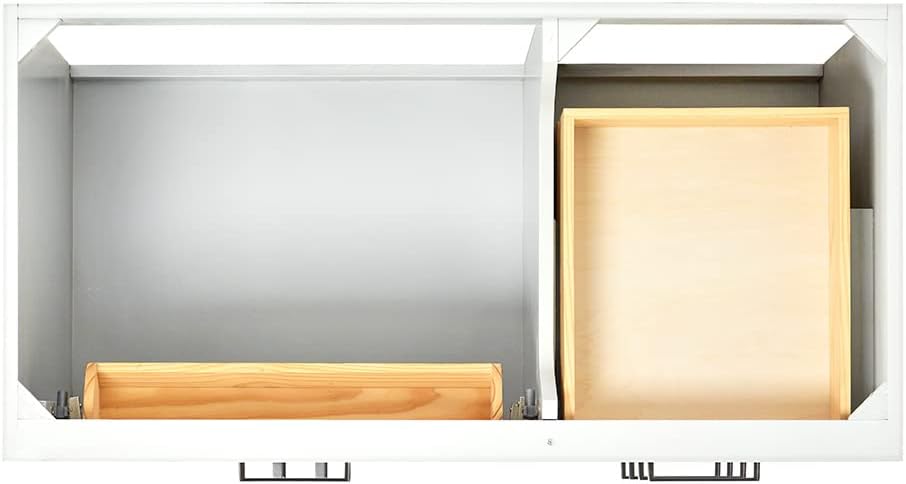 ARIEL Hepburn 43' Inch Left Offset Oval Sink Vanity with 1.5' Edge Carrara White Countertop in White