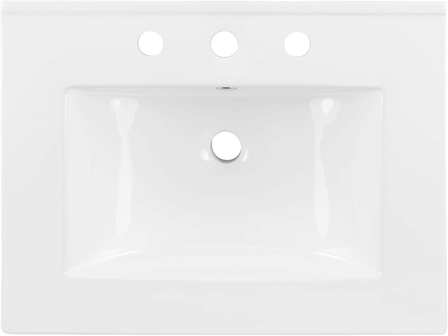 Modway Render 62 Inch Mid-Century Modern Floating Bathroom Vanity with Double Sink in Walnut White – Wall-Mount Vanity with Storage Cabinet and Dual Ceramic Sinks