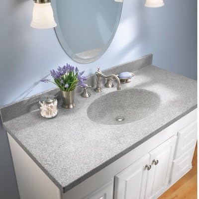 Swan CH02255.040 Chesapeake 55-in L x 22-in W x 6.125-in H Solid Surface Vanity Top, Bermuda Sand