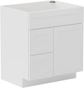 KitchenMan 30 Inch Bathroom Vanity Without Sink and Top Unassembled Bathroom Sink Cabinet not Include Handles, Double Door Bathroom Vanities for Bedroom, White