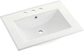 Kingston Brass LBT24187W38 Ultra Modern 24-Inch Ceramic Vanity Sink Top (8' Faucet Drillings) in White