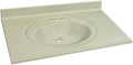Transolid 1409-7622 31-in x 22-in Cultured Marble Bathroom Vanity Top in White on Bone