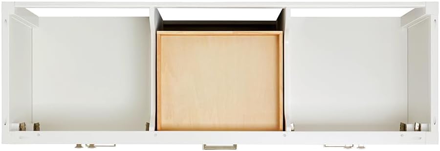 DKB Beckford 66-Inch White Double Bathroom Vanity with 1.5-Inch Pure White Quartz Countertop & Backsplash, Oval Sinks, 4 Soft Closing Doors, 6 Full Extension Dovetail Drawers, Brushed Nickel