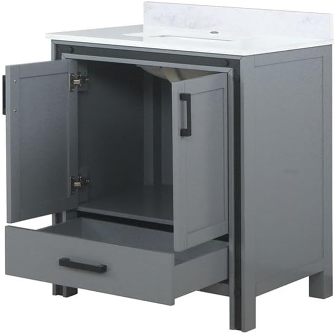 Ziva 30 in W x 22 in D Dark Grey Bath Vanity and Cultured Marble Top