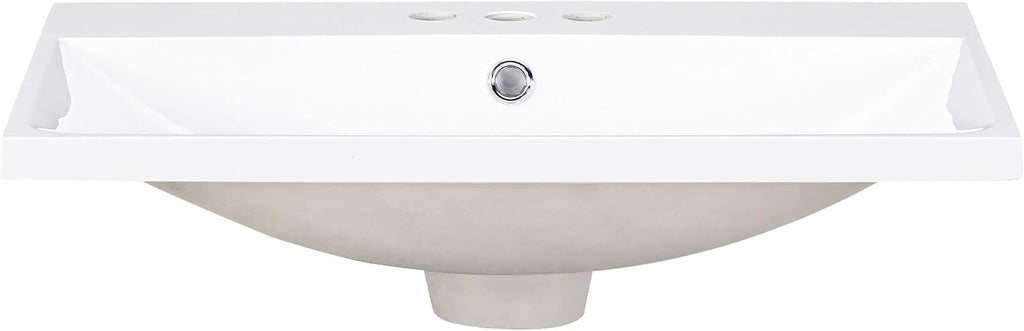 Harper & Bright Designs 24' Bathroom Vanity Top, Single Bathroom Vanity Top with Undermount Rectangular Middle Sink, Pre-Drilled 4 Inch Faucet Hole Vanity Top, (Faucet&Cabinet Not Included)